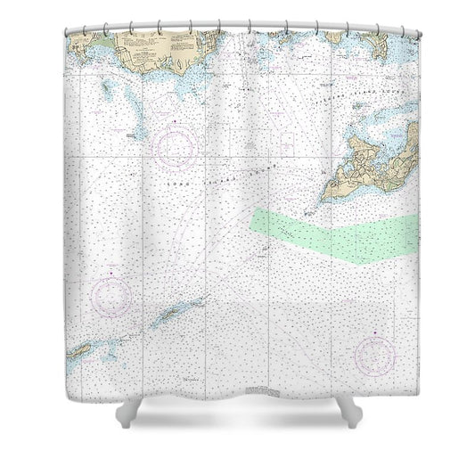 Nautical Chart 13212 Approaches New London Harbor Shower Curtain