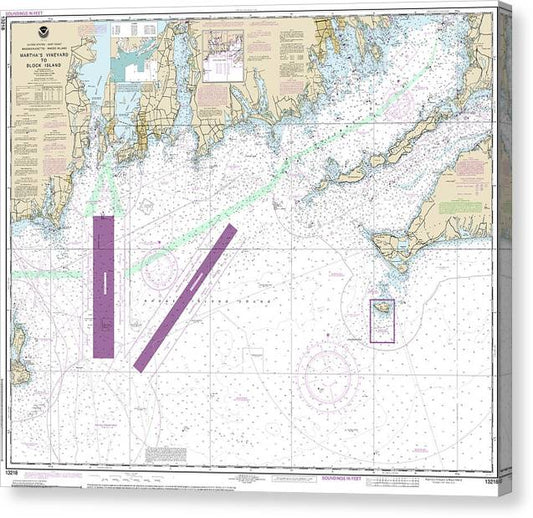 Nautical Chart-13218 Marthas Vineyard-Block Island Canvas Print