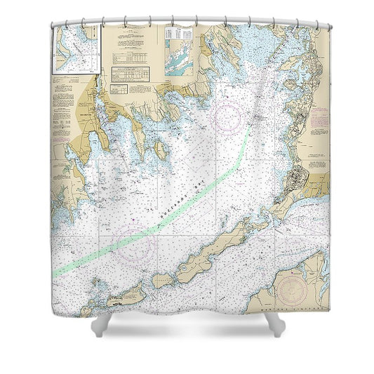 Nautical Chart 13230 Buzzards Bay, Quicks Hole Shower Curtain