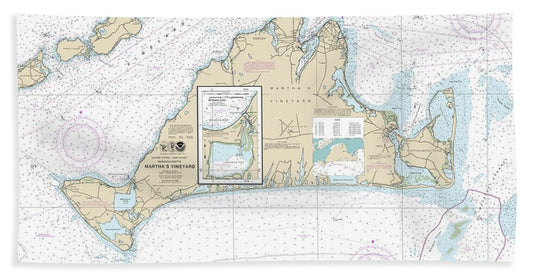 Nautical Chart-13233 Marthas Vineyard, Menemsha Pond - Beach Towel