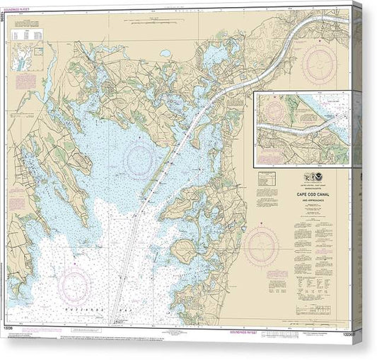 Nautical Chart-13236 Cape Cod Canal-Approaches Canvas Print