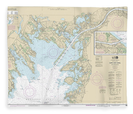Nautical Chart 13236 Cape Cod Canal Approaches Blanket