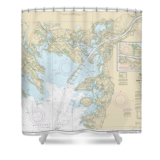Nautical Chart 13236 Cape Cod Canal Approaches Shower Curtain