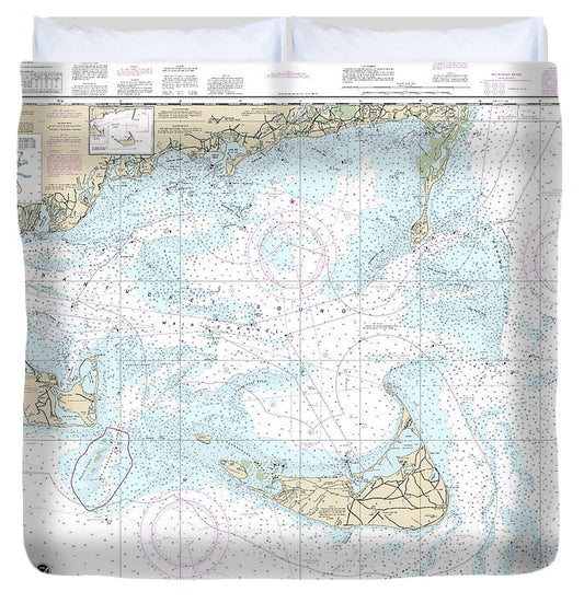 Nautical Chart 13237 Nantucket Sound Approaches Duvet Cover