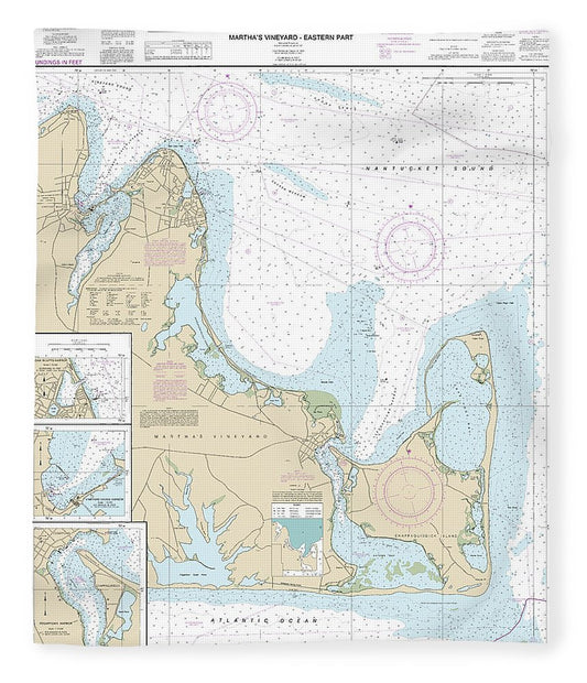 Nautical Chart 13238 Marthas Vineyard Eastern Part, Oak Bluffs Harbor, Vineyard Haven Harbor, Edgartown Harbor Blanket