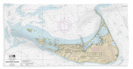 Nautical Chart-13241 Nantucket Island - Bath Towel