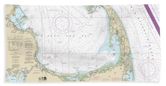 Nautical Chart-13246 Cape Cod Bay - Beach Towel