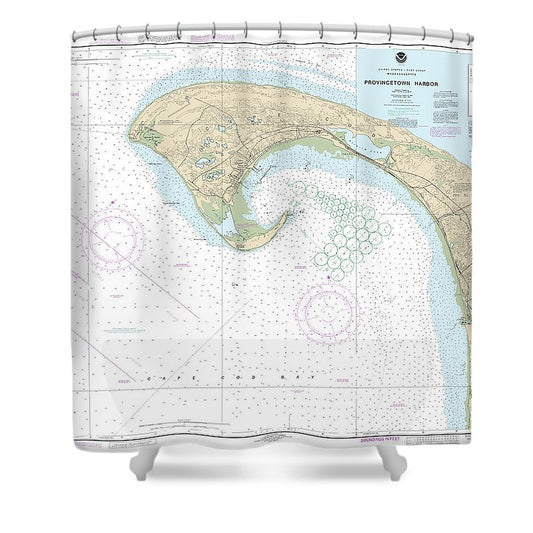 Nautical Chart 13249 Provincetown Harbor Shower Curtain