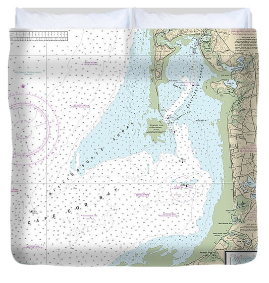 Nautical Chart 13250 Wellfleet Harbor, Sesuit Harbor Duvet Cover