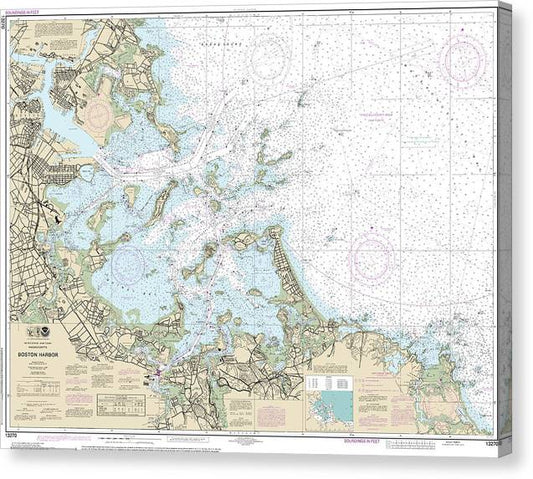Nautical Chart-13270 Boston Harbor Canvas Print