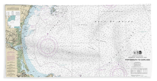 Nautical Chart-13278 Portsmouth-cape Ann, Hampton Harbor - Beach Towel