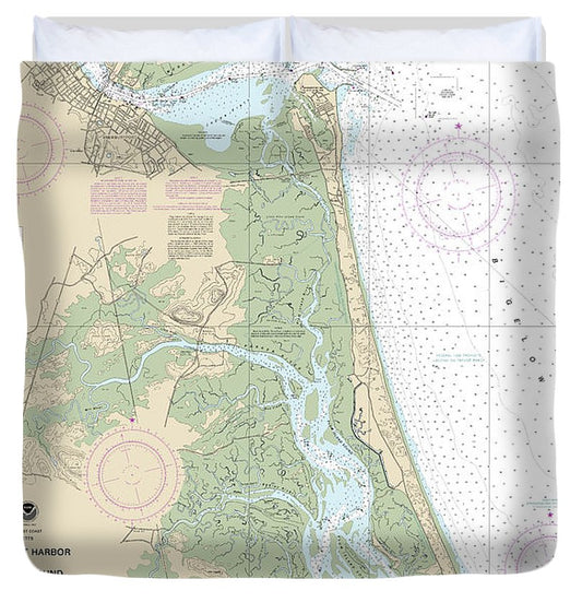 Nautical Chart 13282 Newburyport Harbor Plum Island Sound Duvet Cover