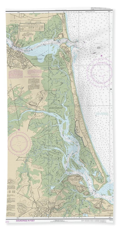 Nautical Chart-13282 Newburyport Harbor-plum Island Sound - Beach Towel