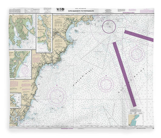 Nautical Chart 13286 Cape Elizabeth Portsmouth, Cape Porpoise Harbor, Wells Harbor, Kennebunk River, Perkins Cove Blanket