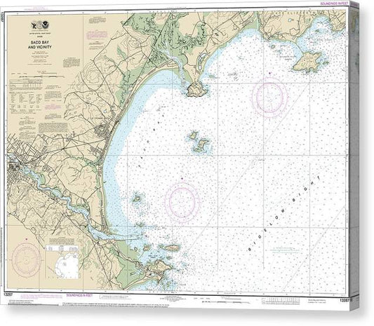 Nautical Chart-13287 Saco Bay-Vicinity Canvas Print