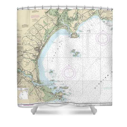 Nautical Chart 13287 Saco Bay Vicinity Shower Curtain