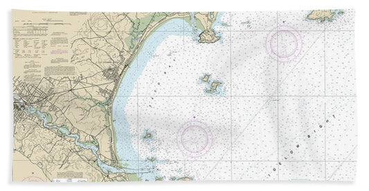 Nautical Chart-13287 Saco Bay-vicinity - Beach Towel
