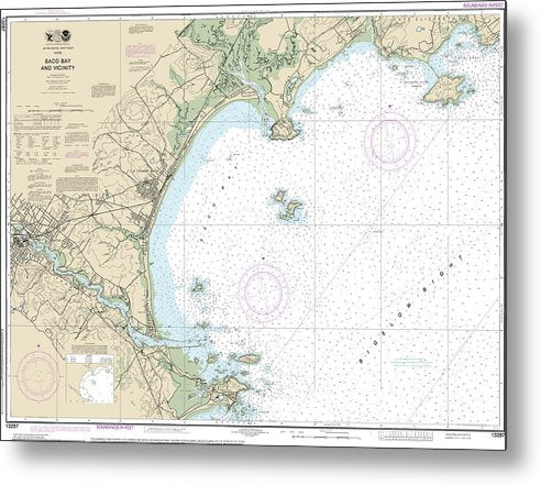 A beuatiful Metal Print of the Nautical Chart-13287 Saco Bay-Vicinity - Metal Print by SeaKoast.  100% Guarenteed!