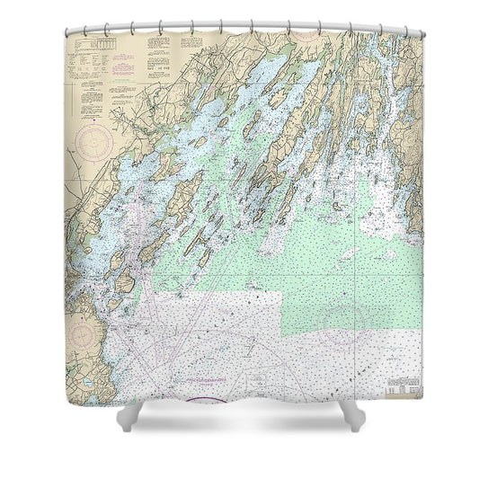 Nautical Chart 13290 Casco Bay Shower Curtain