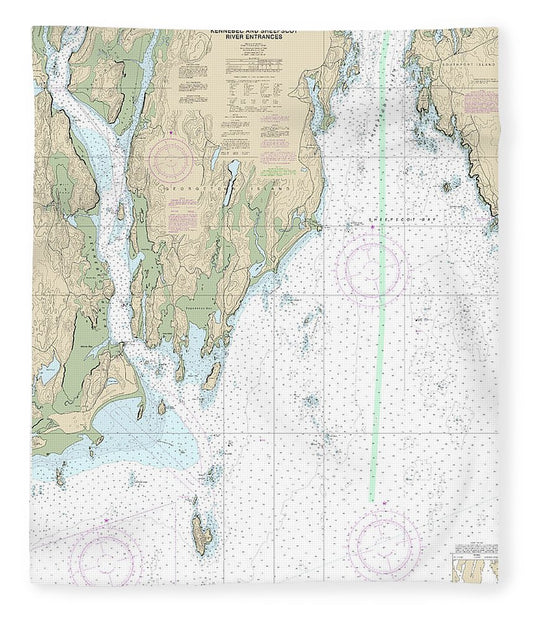 Nautical Chart 13295 Kennebec Sheepscot River Entrances Blanket