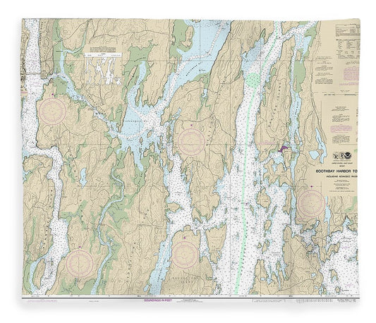 Nautical Chart 13296 Boothbay Harbor Bath, Including Kennebec River Blanket