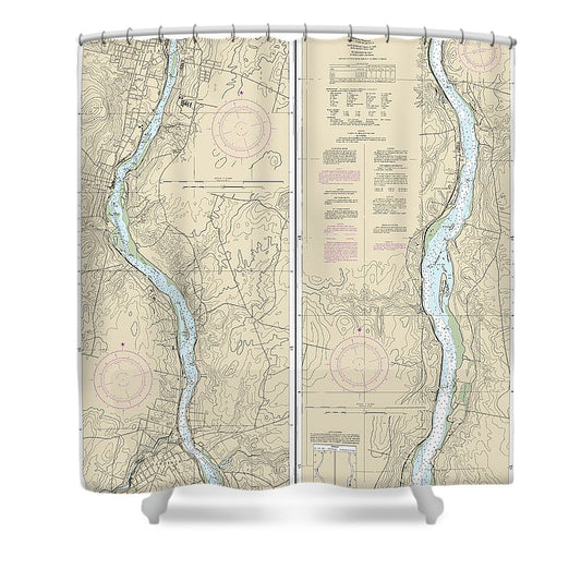 Nautical Chart 13297 Kennebec River Courthouse Point Augusta Shower Curtain