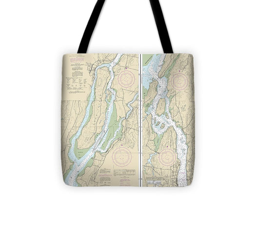 Nautical Chart 13298 Kennebec River Bath Courthouse Point Tote Bag