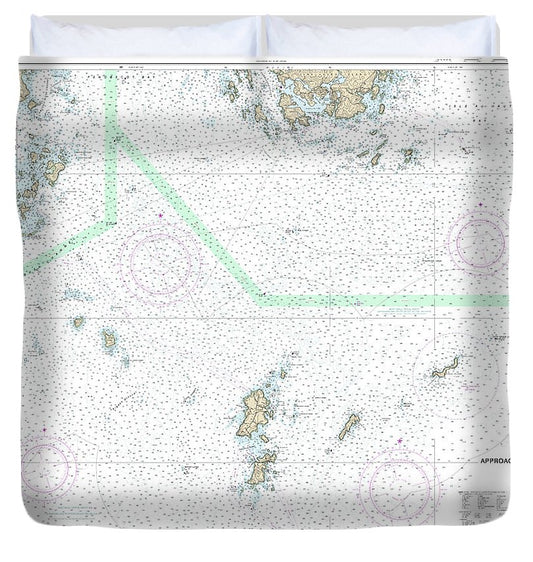 Nautical Chart 13303 Approaches Penobscot Bay Duvet Cover