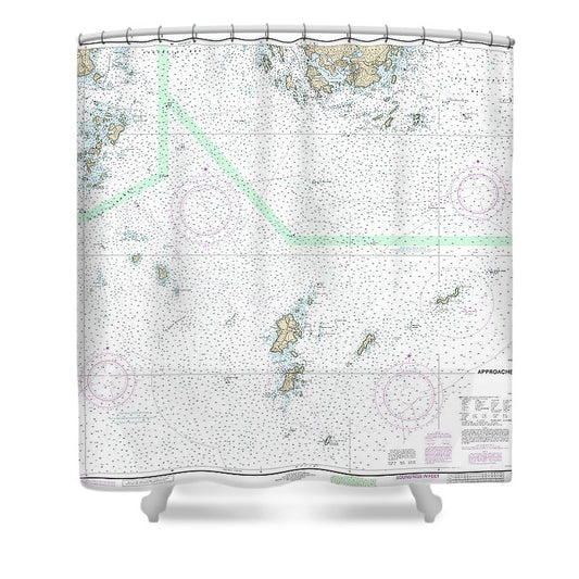 Nautical Chart 13303 Approaches Penobscot Bay Shower Curtain