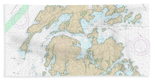 Nautical Chart-13308 Fox Islands Thorofare - Bath Towel