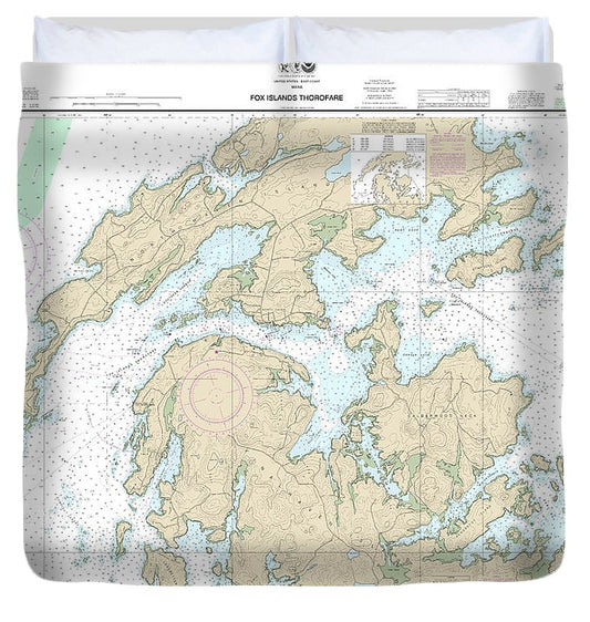 Nautical Chart 13308 Fox Islands Thorofare Duvet Cover