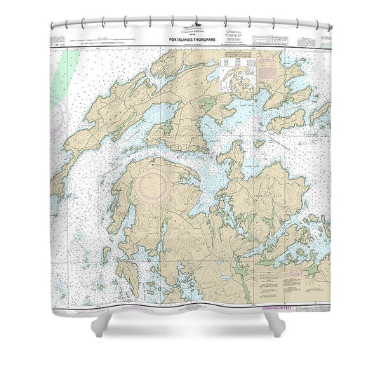 Nautical Chart 13308 Fox Islands Thorofare Shower Curtain