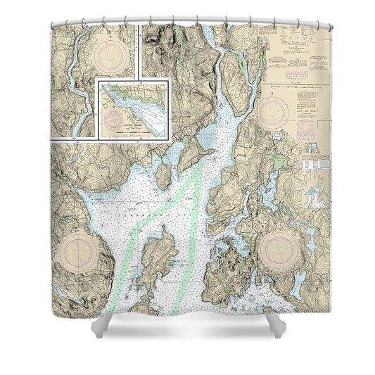 Nautical Chart 13309 Penobscot River, Belfast Harbor Shower Curtain