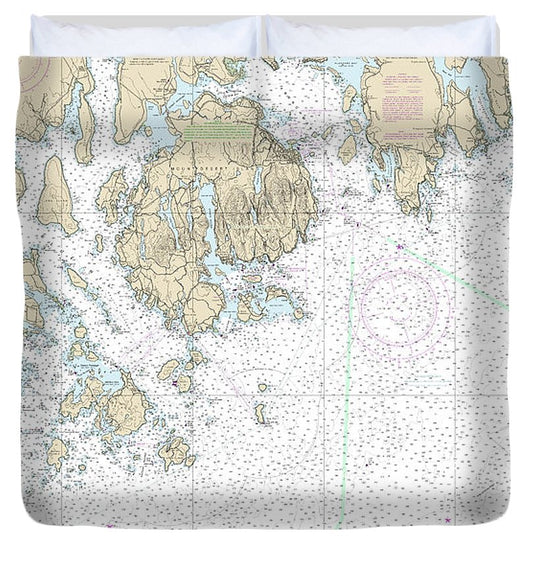 Nautical Chart 13312 Frenchman Blue Hill Bays Approaches Duvet Cover