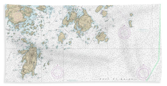 Nautical Chart-13313 Approaches-blue Hill Bay - Bath Towel