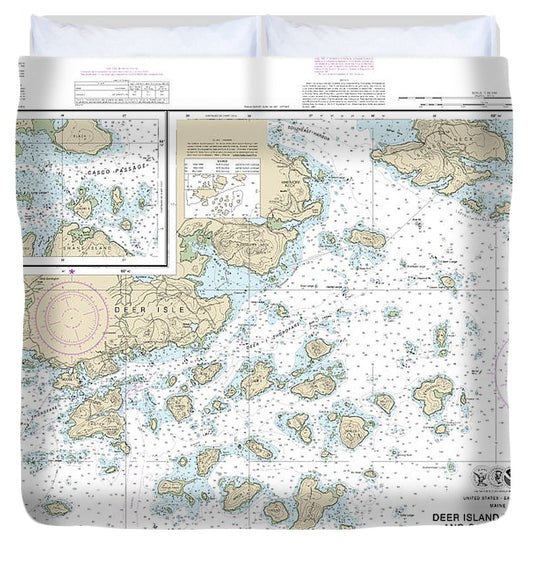 Nautical Chart 13315 Deer Island Thorofare Casco Passage Duvet Cover