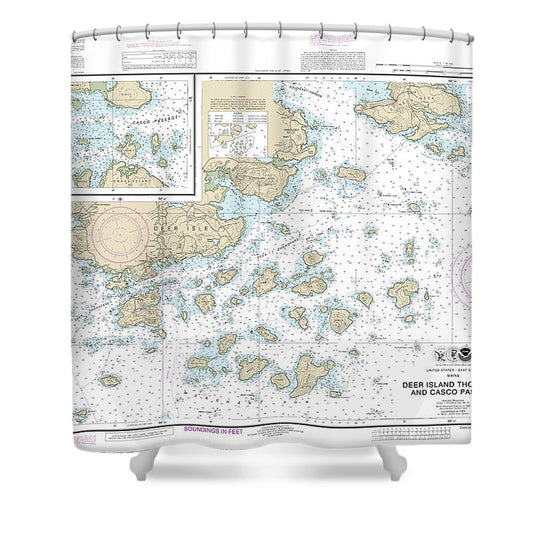 Nautical Chart 13315 Deer Island Thorofare Casco Passage Shower Curtain
