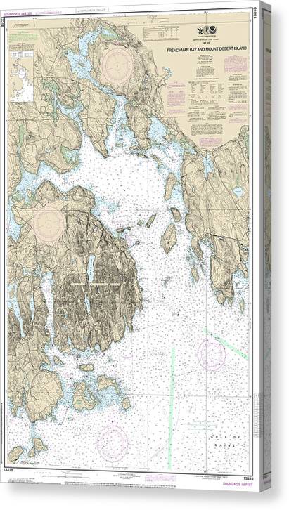 Nautical Chart-13318 Frenchman Bay-Mount Desert Lsland Canvas Print