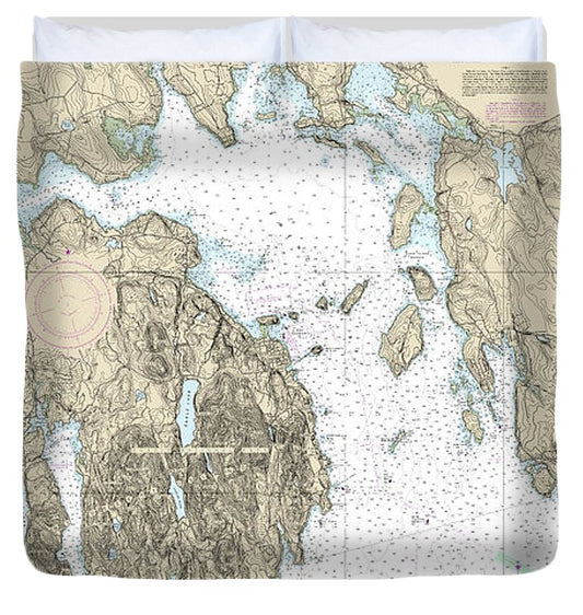 Nautical Chart 13318 Frenchman Bay Mount Desert Lsland Duvet Cover