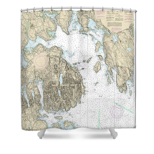 Nautical Chart 13318 Frenchman Bay Mount Desert Lsland Shower Curtain