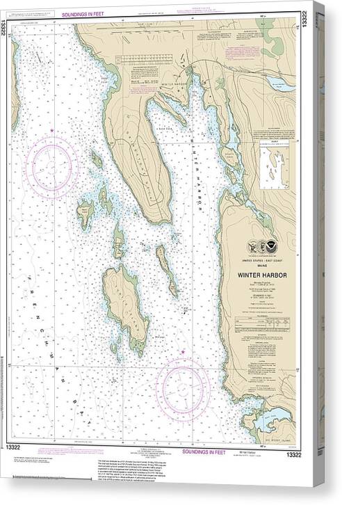 Nautical Chart-13322 Winter Harbor Canvas Print