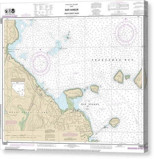 Nautical Chart-13323 Bar Harbor Mount Desert Island Canvas Print