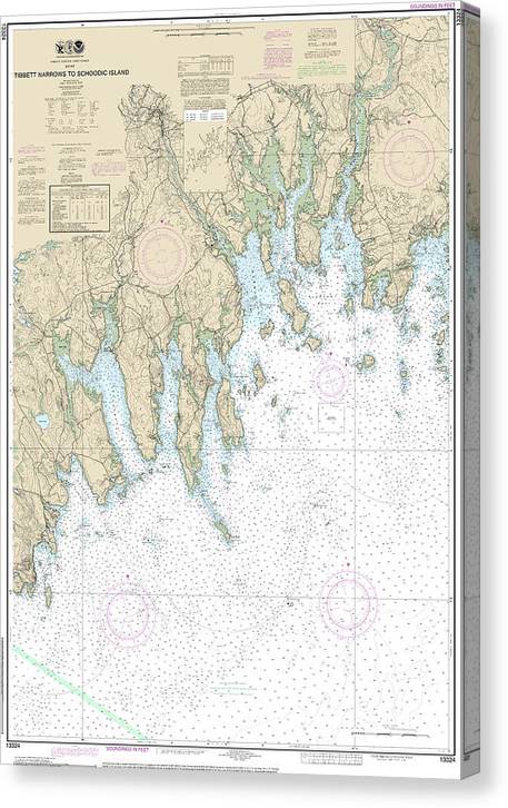 Nautical Chart-13324 Tibbett Narrows-Schoodic Island Canvas Print