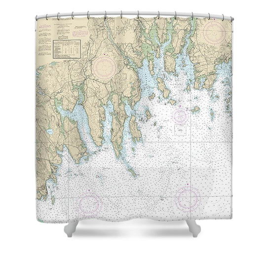 Nautical Chart 13324 Tibbett Narrows Schoodic Island Shower Curtain