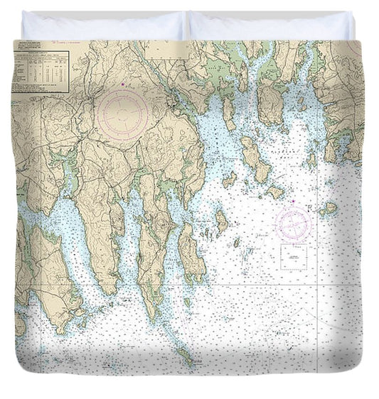 Nautical Chart 13324 Tibbett Narrows Schoodic Island Duvet Cover