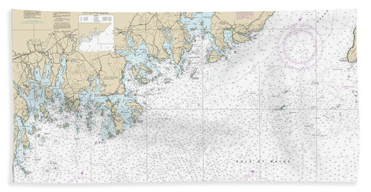 Nautical Chart-13325 Quoddy Narrows-petit Manan Lsland - Beach Towel