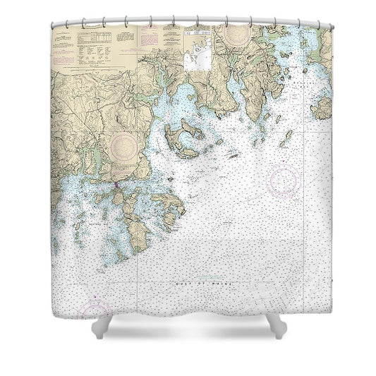 Nautical Chart 13326 Machias Bay Tibbett Narrows Shower Curtain
