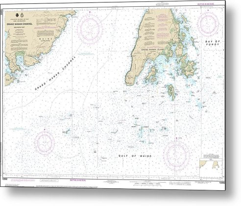 A beuatiful Metal Print of the Nautical Chart-13392 Grand Manan Channel Southern Part - Metal Print by SeaKoast.  100% Guarenteed!