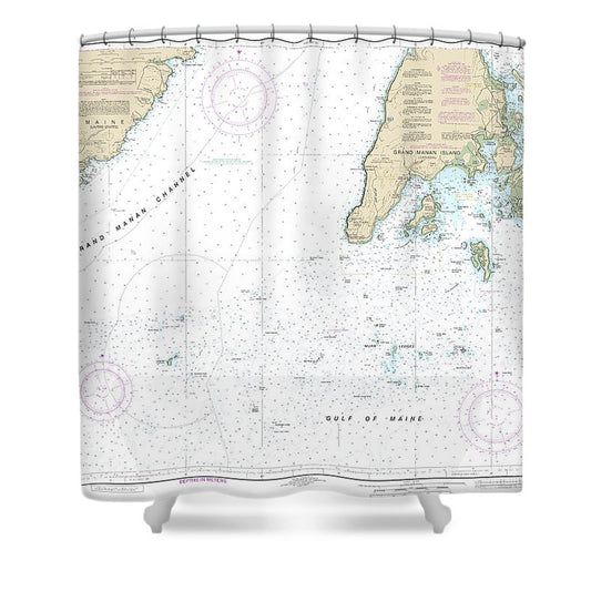 Nautical Chart 13392 Grand Manan Channel Southern Part Shower Curtain