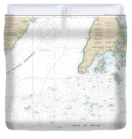 Nautical Chart 13392 Grand Manan Channel Southern Part Duvet Cover